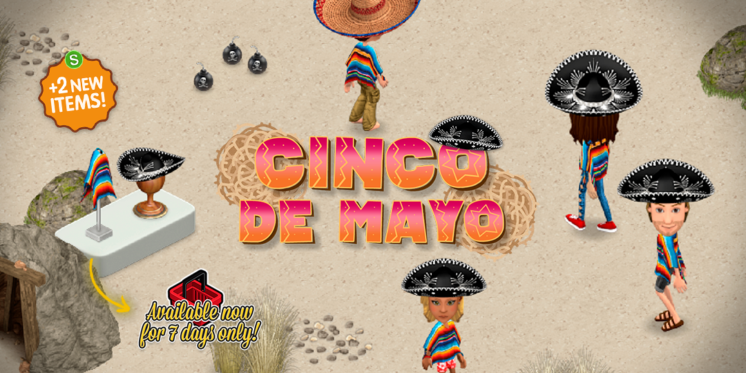 https://www.smallverse.app/forum/threads/announcements/8680-cinco-de-mayo-celebration-limited-time-catalog-items Dos nuevos ítemes de temporada ya disponibles en el Catálogo por tiempo limitado (hasta el 11 de mayo)